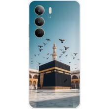 TechTree Realme C75 Uyumlu Kabe Umre ve Kuşlar Baskılı Silikon Kılıf