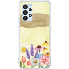 TechTree Samsung Galaxy A53 Uyumlu Sulu Boya Dokulu Vazoda Çiçek Desenli Baskılı Silikon Kılıf