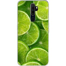 TechTree Oppo A5/a9 2020  Uyumlu Misket Limonu Lime Desenli Yaz Temalı Baskılı Silikon Kılıf