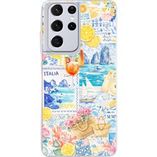 TechTree Samsung Galaxy S21 Ultra Uyumlu La Dolce Vita Italyan Rüyası Baskılı Silikon Kılıf