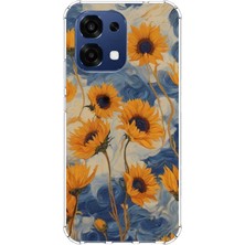 TechTree Oppo A6 Pro Uyumlu Yıldızlı Ayçiçekleri Baskılı Silikon Kılıf
