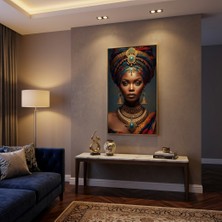 Ti Play Afro Kraliçe Serisi 06 – Afrofütürizm (Canlı Renkler ve Regal Duruş) 33X60 cm Çerçevesiz Pvc Tablo