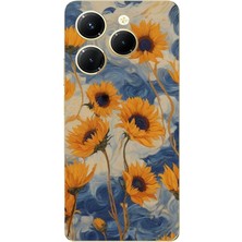 TechTree Infinix Hot 40-40 Pro Uyumlu Yıldızlı Ayçiçekleri Baskılı Silikon Kılıf