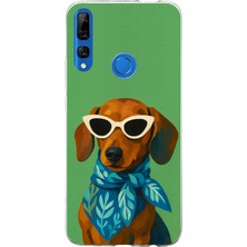 TechTree Honor 9x Uyumlu Cool Dachshund Köpek Baskılı Silikon Kılıf