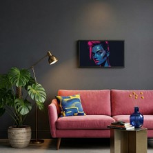 Ti Play Neon Yüzler– Pop Art Kadın  12 (Canlı Renkler ve Asi Duruş) 60X33 cm Çerçevesiz Pvc Tablo