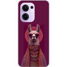 TechTree Oppo Reno 13F Uyumlu Kozmik Lama Baskılı Silikon Kılıf
