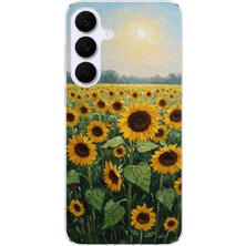 TechTree Samsung Galaxy S25 Fe Uyumlu Ay Çiçeği Sulu Boya Baskılı Silikon Kılıf