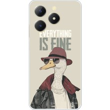 TechTree Realme C61 Uyumlu Everything Is Fine Baskılı Silikon Kılıf
