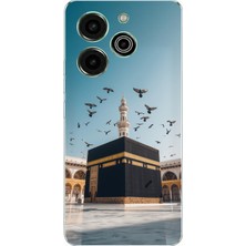 TechTree Tecno Pova 6 Pro Uyumlu Kabe Umre ve Kuşlar Baskılı Silikon Kılıf