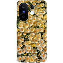 TechTree Vivo X200 Fe Uyumlu Papatya Bahçesi Sulu Boya Baskılı Silikon Kılıf