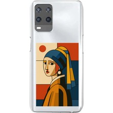 TechTree Oppo A54 Uyumlu Bauhaus Inci Küpeli Kız Baskılı Silikon Kılıf