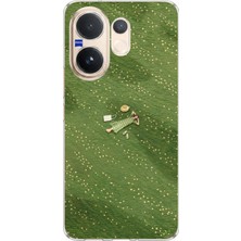 TechTree Vivo V60 Uyumlu Zamanı Durduran Yeşil Papatya Düşleri Baskılı Silikon Kılıf