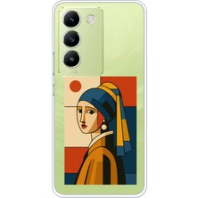TechTree Vivo V30 Lite Uyumlu Bauhaus Inci Küpeli Kız Baskılı Silikon Kılıf