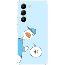 TechTree Vivo V30 Lite Uyumlu Merhaba Ördek Baskılı Silikon Kılıf