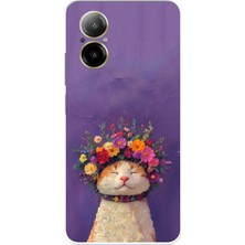 TechTree Realme 12 Lite Uyumlu Frida Catlo Kedi Baskılı Silikon Kılıf