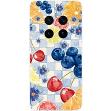 TechTree Honor Magic 7 Pro Uyumlu Sulu Boya Meyve ve Çiçek Desenli Baskılı Silikon Kılıf