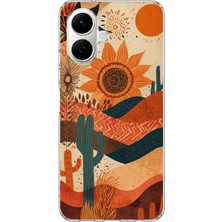 TechTree Tecno Spark Go 2 Uyumlu Etnik Güneş ve Mandala Figürlü Toprak Tonları Baskılı Silikon Kılıf