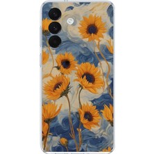 TechTree Samsung Galaxy S26+ Plus Uyumlu Yıldızlı Ayçiçekleri Baskılı Silikon Kılıf