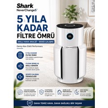 Shark 130 M² Aktif Karbon Hepa Filtreli 10 Yıl Filtre Ömürlü Evcil Hayvan Hava Temizleyici Beyaz Kedi Köpek Pm2.5 Alerji