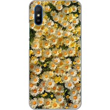 TechTree Redmi 9A Uyumlu Papatya Bahçesi Sulu Boya Baskılı Silikon Kılıf