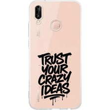 TechTree Huawei P20 Lite Uyumlu Crazy Trust Baskılı Silikon Kılıf