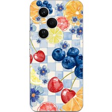 TechTree Honor 400 Pro Uyumlu Sulu Boya Meyve ve Çiçek Desenli Baskılı Silikon Kılıf