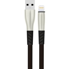 Eco Port S89 Metal Uçlu Lightning Kablo Iphone Uyumlu 1m 2.4A - Siyah