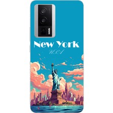 TechTree Poco F5 Pro Uyumlu Özgürlük Heykeli New York Baskılı Silikon Kılıf