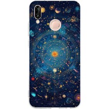 TechTree Huawei P20 Lite Uyumlu Yıldız Atlası Kozmik Rehber Baskılı Silikon Kılıf