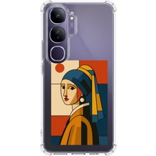 TechTree Vivo V40 Lite Uyumlu Bauhaus Inci Küpeli Kız Baskılı Silikon Kılıf