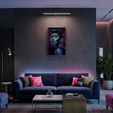 Ti Play Neon Yüzler– Pop Art Kadın  28 (Canlı Renkler ve Asi Duruş) 33X60 cm Çerçevesiz Pvc Tablo