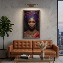 Ti Play Afro Kraliçe Serisi 19 – Afrofütürizm (Canlı Renkler ve Regal Duruş) 33X60 cm Çerçevesiz Pvc Tablo