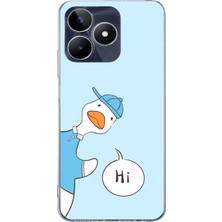 TechTree Realme C53 Uyumlu Merhaba Ördek Baskılı Silikon Kılıf