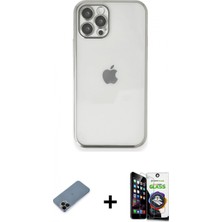 Pileli Store Pilelistore™ iPhone 12 Pro Max Kılıf Vadi Minimal - Şeffaf Temperli Cam Ekran Koruyucu + Shine Kamera Lens Koruma Cam - Sh