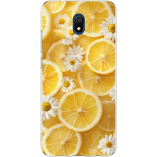 TechTree Redmi 8A Uyumlu Limon Dilimleri ve Papatya Desenli Baskılı Silikon Kılıf