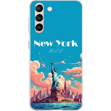 TechTree Samsung Galaxy S21 Uyumlu Özgürlük Heykeli New York Baskılı Silikon Kılıf