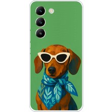 TechTree Vivo V30 Lite Uyumlu Cool Dachshund Köpek Baskılı Silikon Kılıf