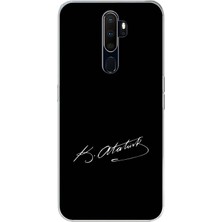 TechTree Oppo A5/a9 2020  Uyumlu Atanın Izi Imza Baskılı Silikon Kılıf