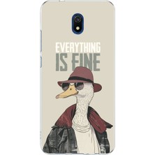 TechTree Redmi 8A Uyumlu Everything Is Fine Baskılı Silikon Kılıf