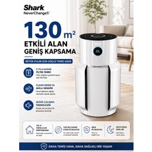 Shark 130 M² Aktif Karbon Hepa Filtreli 5 Yıl Filtre Ömürlü Evcil Hayvan Hava Temizleyici Ev Ofis Beyaz Kedi Köpek Pm2.5