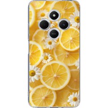 TechTree Redmi 14C Uyumlu Limon Dilimleri ve Papatya Desenli Baskılı Silikon Kılıf