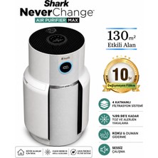 Shark 130 M² Hepa Filtreli LED Göstergeli Hava Temizleyici Koku Polen Toz Alerjen Ev Ofis Sessiz Beyaz Karbon Pm2.5 PM10