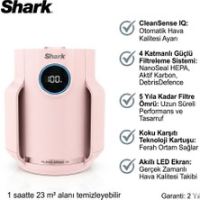 Shark Neverchange Compact Pro Hava Temizleyici 23 M² Hepa Koku Alerjen Toz Polen Giderici Ev Ofis Sessiz Pembe PM10 Uyku