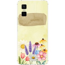 TechTree Infinix Gt 30 Pro Uyumlu Sulu Boya Dokulu Vazoda Çiçek Desenli Baskılı Silikon Kılıf