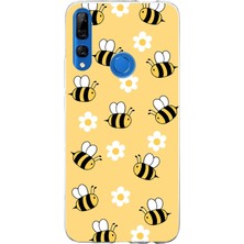 TechTree Honor 9x Uyumlu Arı ve Papatyalar Baskılı Silikon Kılıf