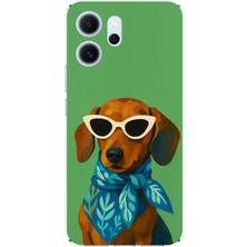 TechTree Oppo Reno 14F Uyumlu Cool Dachshund Köpek Baskılı Silikon Kılıf