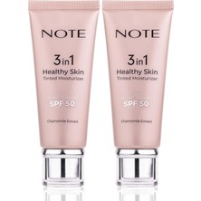 Skygo Cosmetique 3 In 1 Healthy Skin Tinted Moisturizer Renk Ton Eşitleyici 50 Spf Aydınlatıcı Krem (2 Paketi)