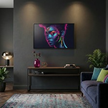 Ti Play Neon Yüzler– Pop Art Kadın  21 (Canlı Renkler ve Asi Duruş) 60X33 cm Çerçevesiz Pvc Tablo