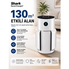 Shark 130 M² 4 Katmanlı Hepa Filtreli Akıllı Sensörlü Anti-Odor Hava Temizleyici Ev Ofis Koku Beyaz Wi-Fi Uygulama Pm2.5