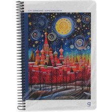 Gıpta Exclusıve Cıty Moskow Moskova Rusya Spiralli 80 Yaprak 17X24 cm Kareli Defter - Dünyadan Şehir Manzaraları Illüstrasyonları